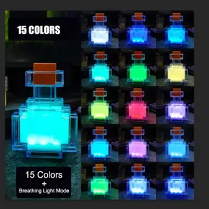 DKD 15-Color Potion Bottle Lamp, Color-Changing LED MoodLight for Bedroom Desk Gaming Room, Magic RPG-StyleNight Light for Home Decor, Cosplay & Gift Ideas for GamersEaster Toys for Kids
