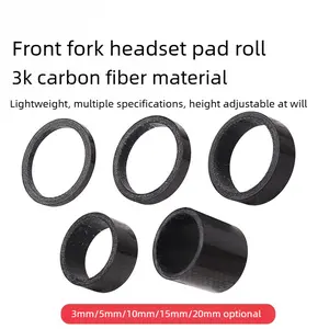 3K carbon fiber front fork bowl assembly 31.8mm mountain road bicycle gasket 5 10mm applicable to OD2 front fork Bike Accessories