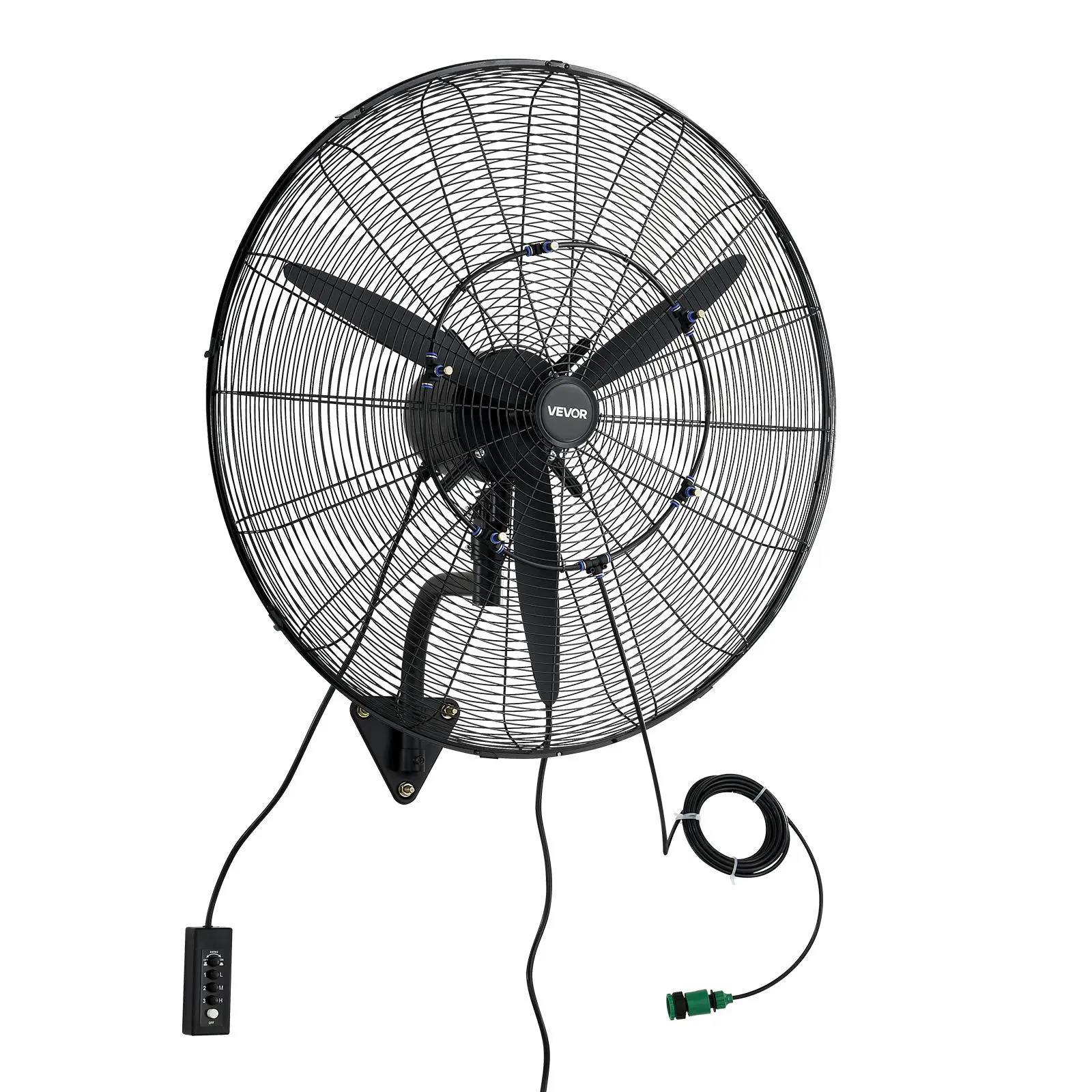 【summerfinds】VEVOR 30-in Industrial Wall Mount Fan, IP44-Rated, 3-Speed Mechanical Control, Oscillating Misting Fan, 6700 CFM, 29.5 Ft/9 M Air Reach, Propeller Mechanism for Garage, Workshop, Grow Tents,dorm essentials,home essentials