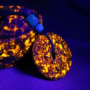 Natural Yooperlite Necklace with Round Donut Pendant, UV-Glowing Amulet for Third Eye Activation & Spiritual Protection, Adjustable Healing Jewelry