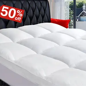 【COONP】Queen Mattress Topper, Naturally Cooling for Hot Sleepers, Thick Pillow Top Mattress Pad with Stretchable Pockets for Mattress