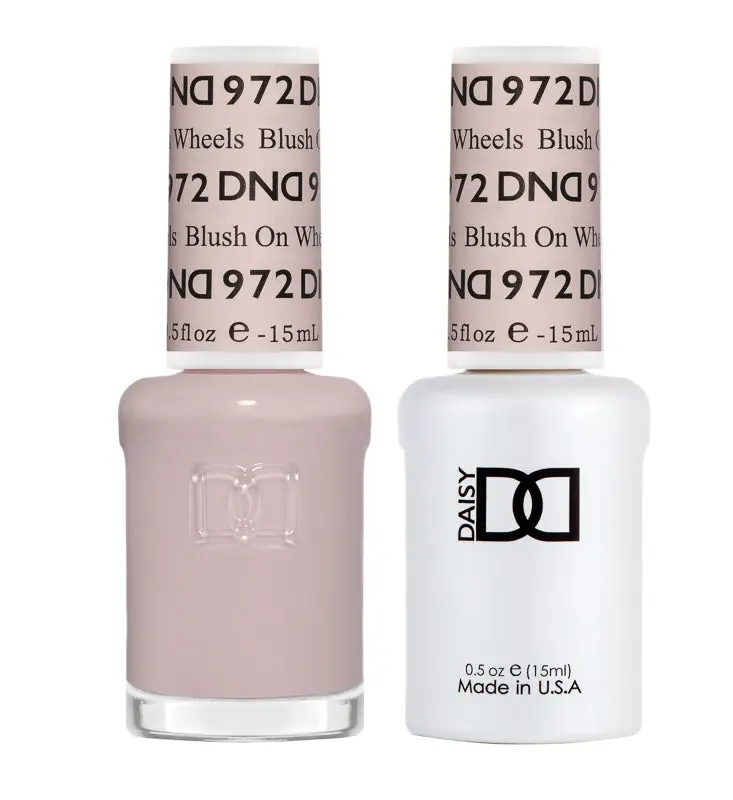 B&D Gel & Lacquer Duo Nail Polish Set, #972 Blush on Wheels - UV Cured for Professional Manicure, Bottle, Youth