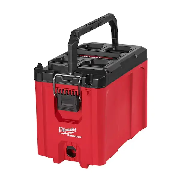 MILWAUKEE 48-22-8422 PACKOUT Compact Tool Box, Polypropylene, Black/Red, 16-1/4 in W x 10 in D x 13 in H