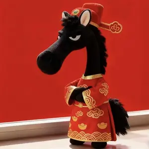 2026 Year of the Horse Chinese Zodiac Bag Charms & Plush Mascots Cool Black Horse Collectible Exclusive Creative Holiday Gift Home Decor