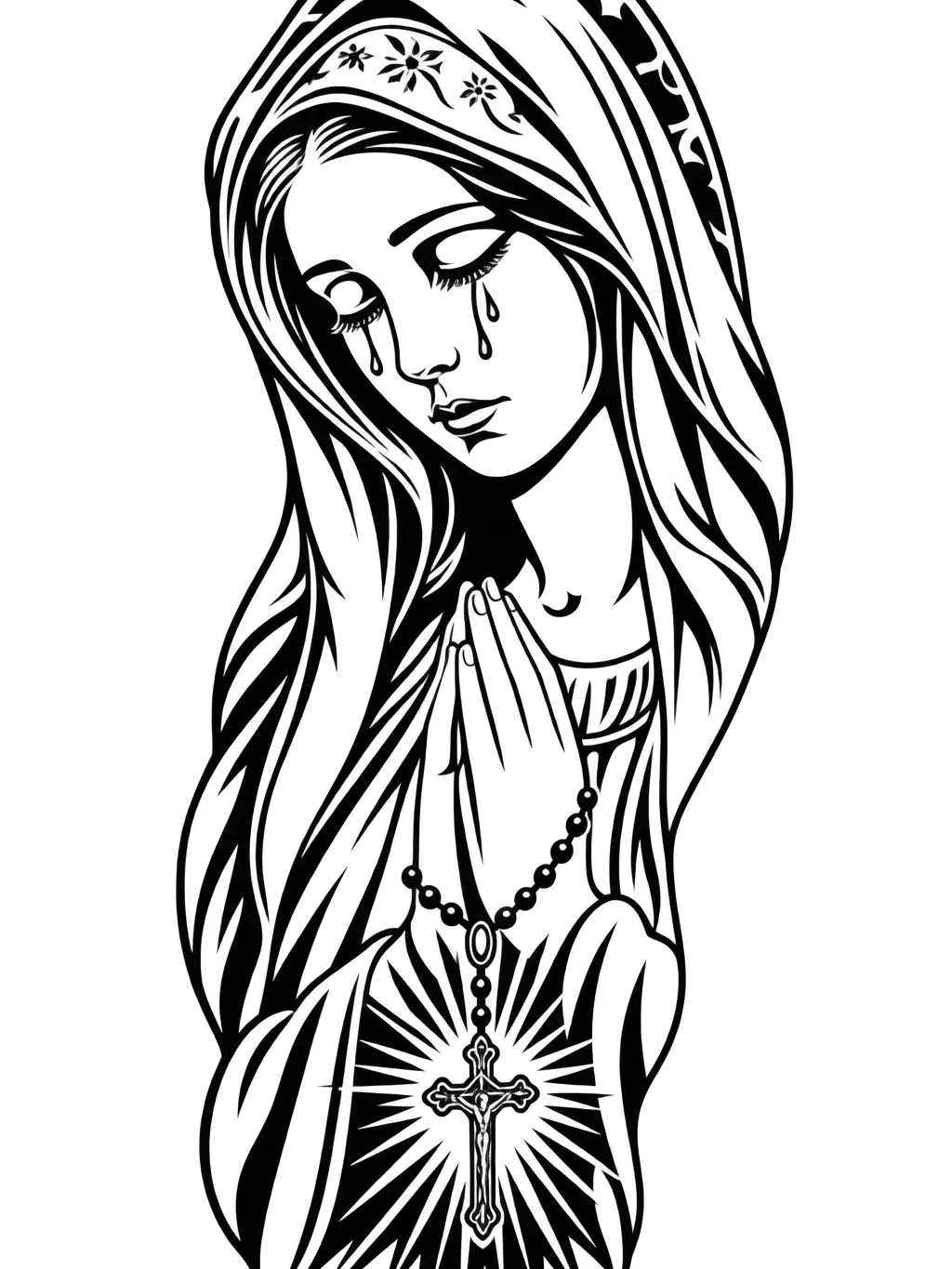 Virgin Mary Vinyl Decal – 25" x 10"