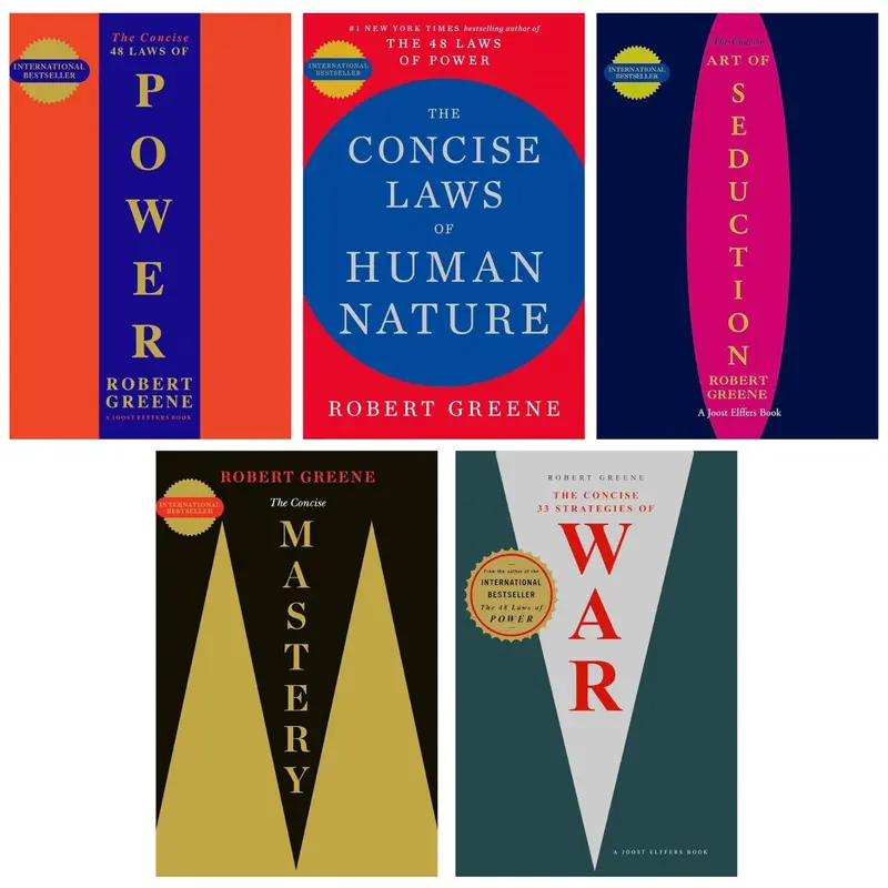 Robert Greene The Concise 5 Books Set (The Concise 48 Laws Of Power, The Concise Laws of Human Nature, The Concise Mastery, The Concise Art of Seduction & The Concise 33 Strategies Of War)