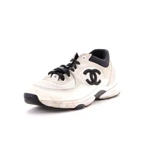 Pre-owned Chanel Women's CC Low-Top Sneakers Suede and Mesh by Rebag