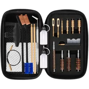 Complete Pistol Cleaning Kit for .22, .357, .38, 9mm, .45 Caliber – Bronze Bore Brush & Brass Jag Adapter, Universal Handgun Cleaning Tool Set