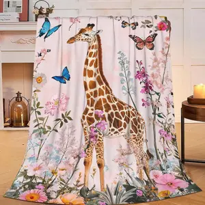 Flannel Blanket | Giraffe Flannel Throw Blanket, Soft Cozy Warm Fuzzy Plush Blanket For Kids Girls Boys Adults Women Men, Perfect Giraffe Stuff Gifts & Home Decor | Home & Gift