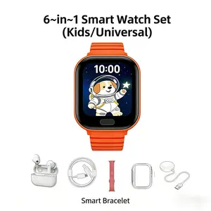 Smart watch Kit with Bluetooth Headphones, Type-C Cable & Audio Support – Compact All-in-One Bundle Wearable Smartphone Smartphone