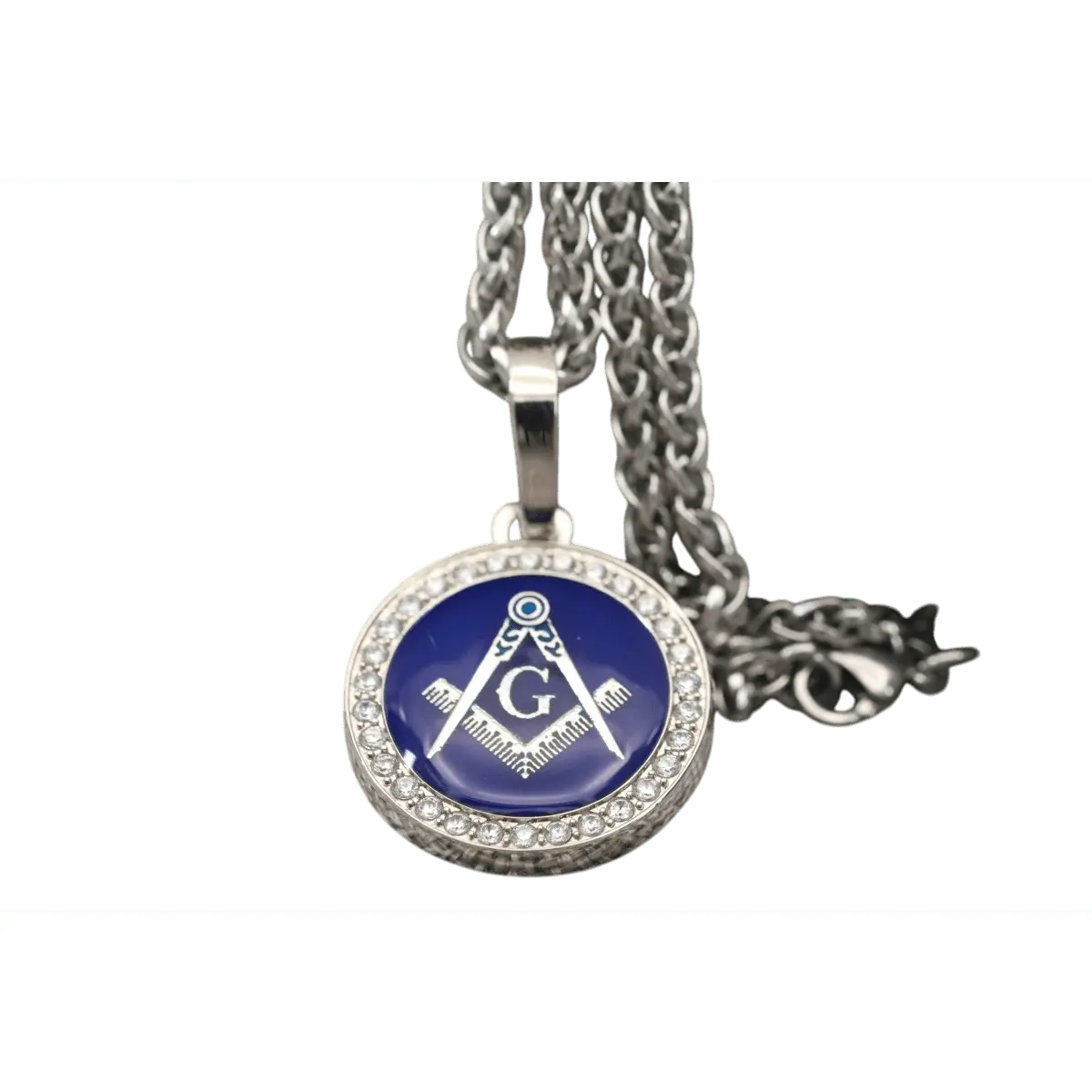 Freemasonry Masons Pendant Necklace - Classic Man, Silver