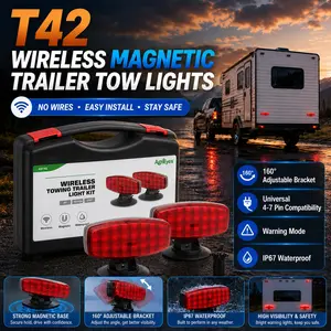 AgriEyes T42 Magnetic Wireless Trailer Light Kit - Adjustable Bracket, Led Tailgate Lights, Automotive Car Accessories (Father's Day Gift Option), Led Lights For Truck