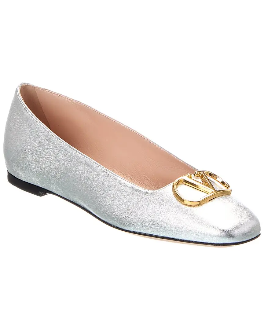 Valentino VLogo Signature Leather Ballerina Flat