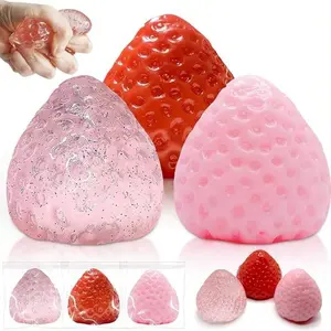 Strawberry toys Reusable Non-Toxic Squeeze Red One Size squishies Soft Rebound