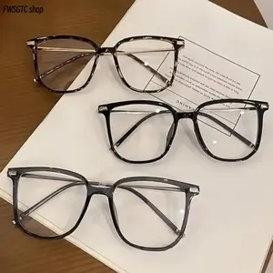 Embercraft Y2K Retro Tortoiseshell Square Browline Eyeglass Frames, lightweight TR-zinc alloy built with UV400 decorative lenses. Unisex stylish casual glasses, perfect for work and daily outfits.