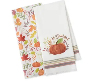 Design Imports Set/2 Grateful Harvest Kitchen Towels