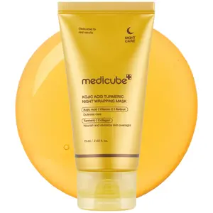 [medicube] Kojic Acid Turmeric Night Wrapping Mask | Overnight Wrapping Mask, Morning Shed, Turmeric, Niacinamide, Vitamin C