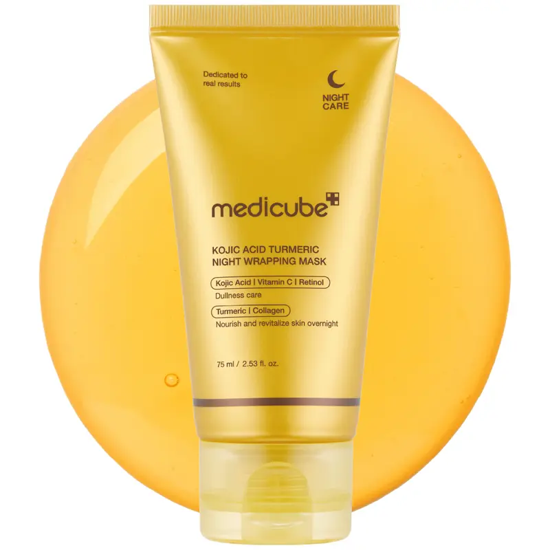 [medicube] Kojic Acid Turmeric Night Wrapping Mask | Overnight Wrapping Mask, Morning Shed, Turmeric, Niacinamide, Vitamin C