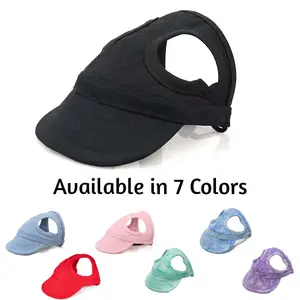 Baseball Cap Dog Hat - Adjustable Chin Strap & Ear Holes for Comfort - Protects Eyes from Sun - Secure Fit for Outdoor Adventures