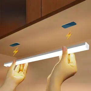 A set of 3 LED lights, Wireless magnetic lamp, with motion detection - adjustable brightness, can be charged via USB, with three color temperatures: 3000K/4500K/6000K, suitable for use as night lights in bedrooms, stairways, kitchens