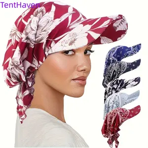 2026 New Printed Hat Eaves Headband Hat Outdoor Sunshade Headband Hat Ethnic Cloth Hat Duck Tongue Hat