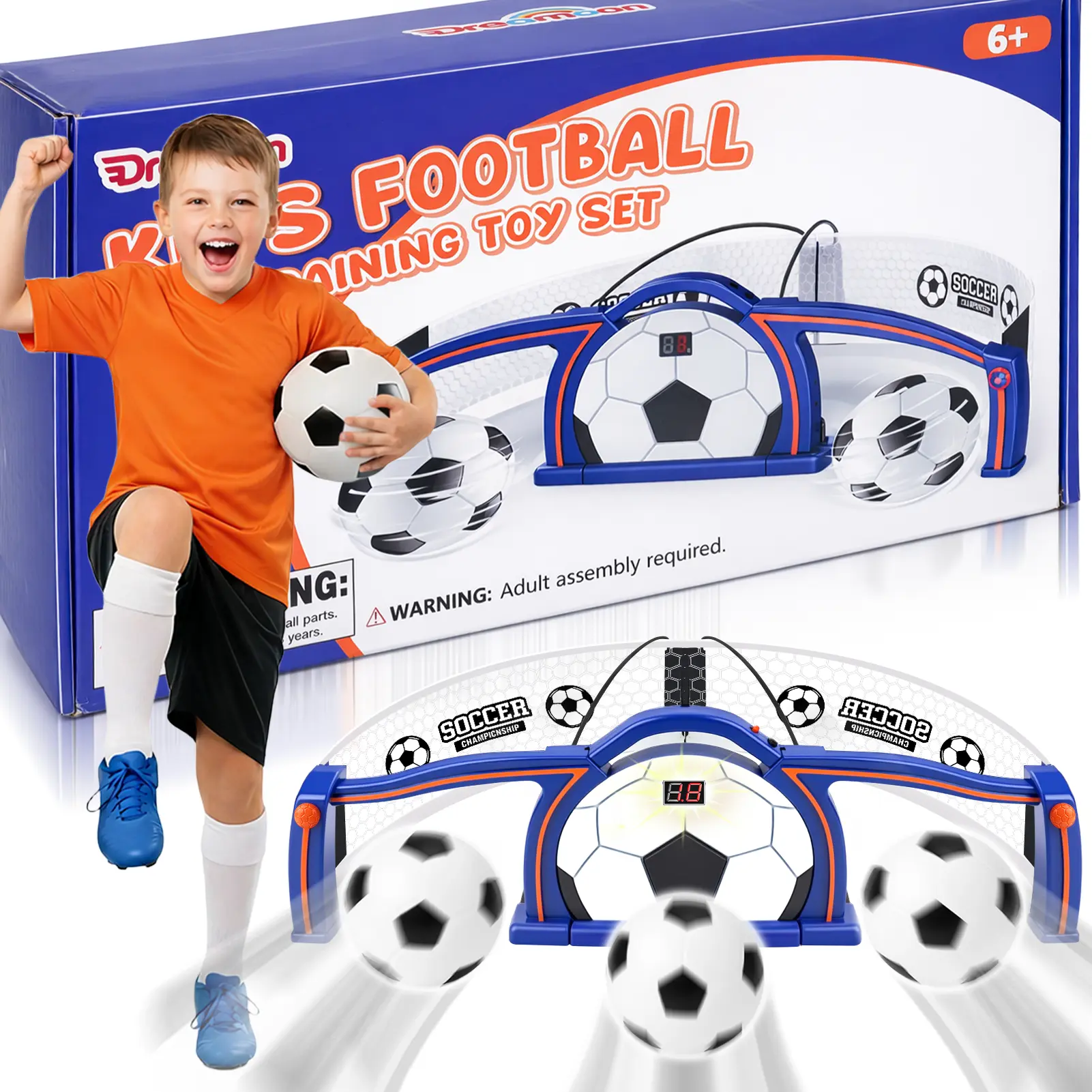 Dreamon Football Goal Interactive Trainer for Kids Indoor, Soccer Training Equipment with Score Counter & 2 Game Modes, Family Fun Reaction & Coordination Training Game, Football Gifts Boys 6-12