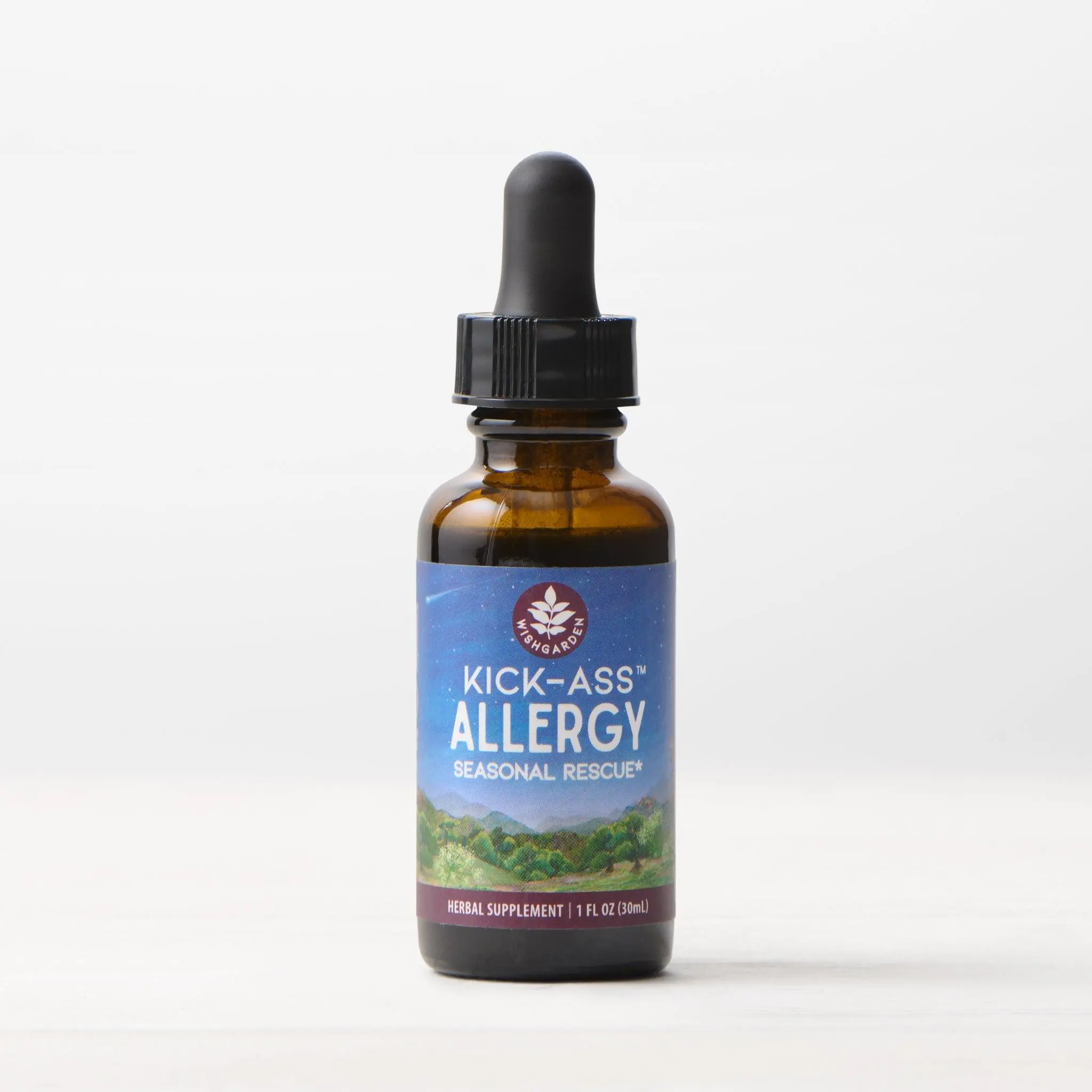 WishGarden Kick-Ass Allergy Seasonal Rescue - Natural Histamine Support for Itchy Eyes & Sinus Relief - Non-Drowsy Herbal Formula for Ages 12+