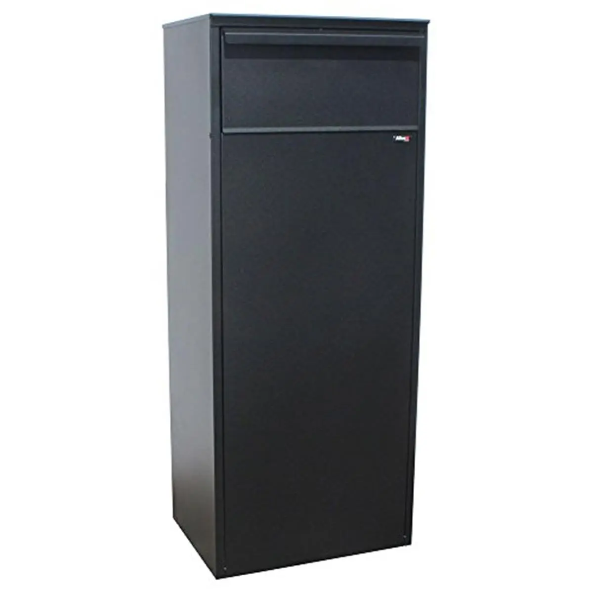 Allux 800 Galvanized Steel Locking Mail Parcel Organiser Box with Rear Locking Retrieval Door, Black