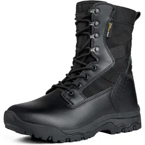 FREE SOLDIER Men's Work Tactical Boots 8 Inches Lightweight Combat Boots Durable Suede Leather Military Boot Desert Boot