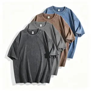1/4 Pack Oversized T Shirts Unisex Vintage Heavyweight Cotton Gym Workout Acid Wash Baggy Loose Fit Tees Menswear Top Man Tshirt Streetwear Round Neck Crewneck Tshirts Tops
