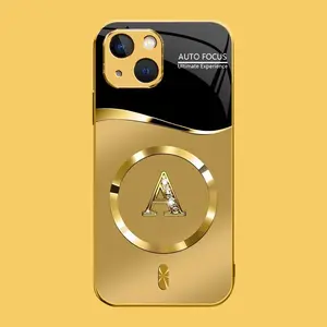 Suitable for [iPhone 15 Plus] high-end MagSafe phone case，Choose from any of the 26 letters， The pattern features a printed effect and is not 3D-dimensional YM99