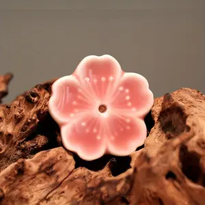 1pc Elegant Cherry Blossom Ceramic Incense Burner - Cute Pink Floral Design Incense Stick Holder with Chopstick Rest, Perfect for Home Decor &, Incense Holder