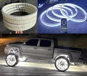 8Rolls - 17.5" QUAD ROW WHITE Double Sides for Truck Car LED Wheel Ring Lights