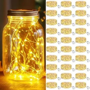 30 Pack LED Fairy Lights Battery Operated, 7FT 20 LED Mini Twinkle String Lights Battery Powered Waterproof for Christmas Mason Jars Party (Warm White)