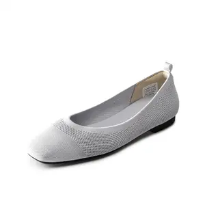 Dream Pairs Women's Square Toe Knit Sustainable Flats
