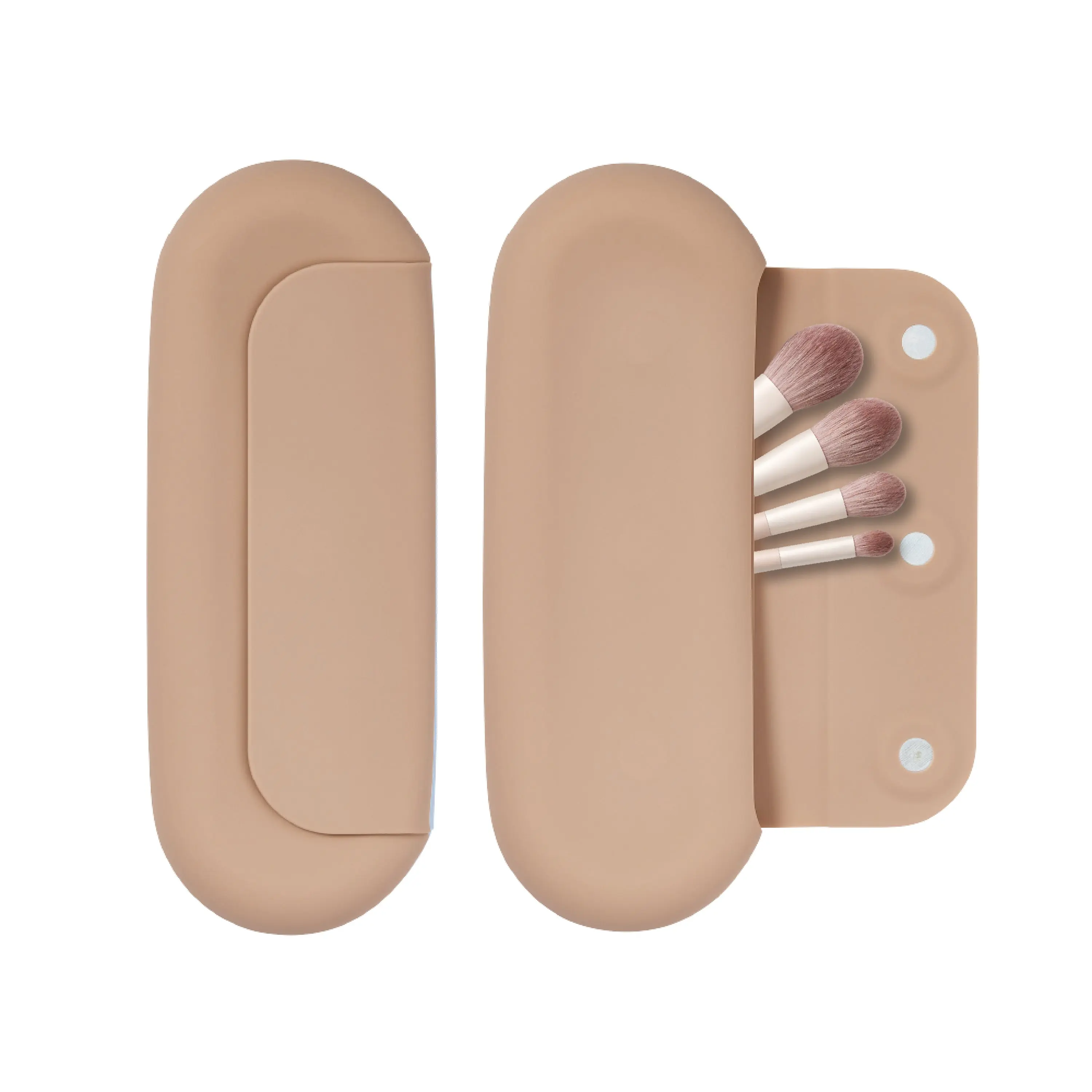 éclat Silicone Makeup Brush Travel Holder 3-in-1 Magnetic Pouch & Cleaner Mat
