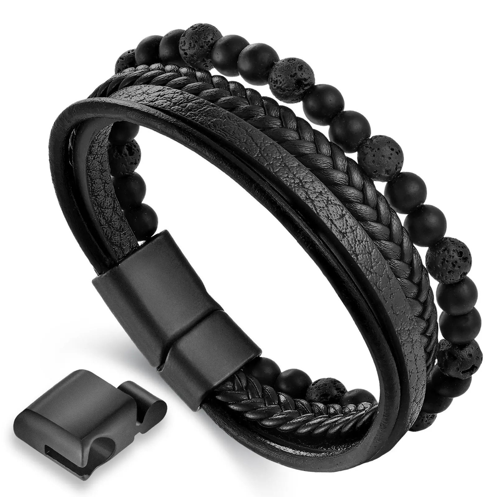 Three section buckle obsidian volcanic s