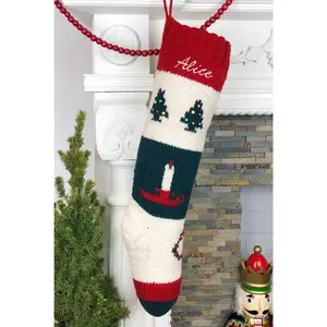 Bernat Hand Knit Personalized Christmas Tree Stocking