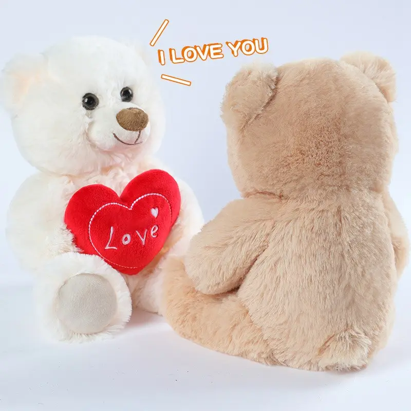 Teddy Bear Plush Toy with Heart Decoration, Snuggle Bear, Stuffed Animal Gift, Cute Stuffed Animals, Cute Animal Design, Birthday Gift for Friends and Girlfriend, Room Decor, Wedding Keepsake, Soft Cuddly Gift