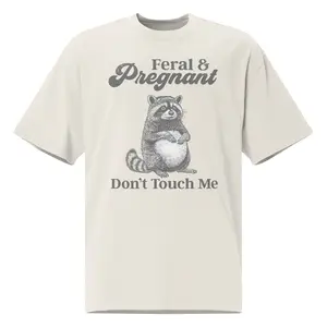 Feral & Pregnant Oversized faded t-shirt