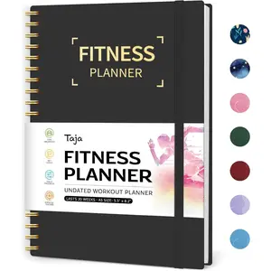 Fitness Workout Journal for Women & Men, A5(5.5" x 8.2") Workout Log Book Planner for Tracking, Progress, and Achieving Your Wellness Goals-Black