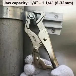 Adjustable Curved Locking Pliers for Welding, Solid Tube Clamp Repair Hardware Tool, Non-Slip Electrical Connector Clamps for Garage Workshop Use