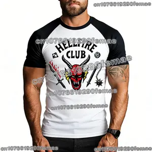 Hellfire Club Monster O-Neck Graphic Short Sleeve T-shirt for Men & Women Summer Streetwear Comfortable High-Quality Top
