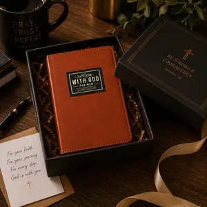 Father's Day Gift A Daily Minute with God for Men 365 Devotions in Brown Faux Leather  Faith & Encouragement Journal  Portable 365-Day Reflection Book  Perfect Gift for Valentine’s Day Birthdays  Men's Christian Self-Improvement & Devotional Notebook