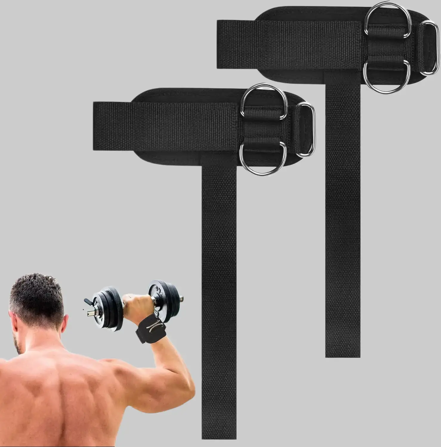 Weight Lifting Straps,Lifting Wrist Straps,Weight Straps,With D-Rings,Wrist Wraps for Weightlifting,for Men and Women for Cable Machines,Deadlifts,Snatches,Pull-Ups