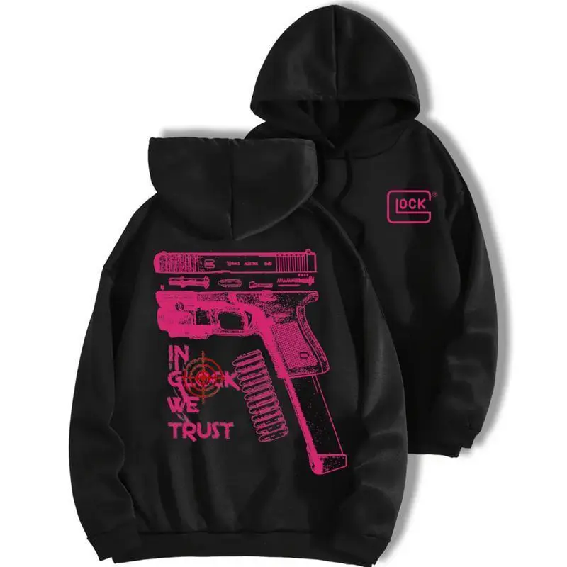 north west outfits  outfits brent  rivera  merch fall outfits In Glock We Trust Standard size Black Hoodie with Multicolor Design  Classic  Casual Top for Unisex Womenswear utsa graduation outfit  design Polyester  christmas outfit lets go outfit guy text