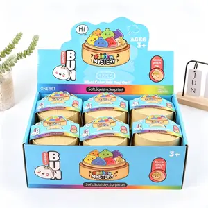 1/6PC Dumpling Squishy Toy, Glitter Dumpling Mystery Box, Colorful Dumplings Stress Balls Fidget Sensory Toy, Soft Squeeze Decompression Dough Gift for Adults