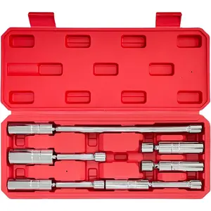 6PCS 3/8" Drive Magnetic Swivel Spark Plug Socket Set, Includes 9/16", 5/8", 13/16",14mm Socket, Thin Wall Spark Plug Sockets with 12 Point, CR-V