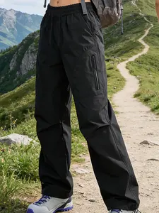 Women's Summer Sun Protection Hiking Pants with Drawstring Waist, Zipper Pockets & Adjustable Cuffs, Breathable Outdoor Softshell Material for Spring, Autumn, Summer Hiking, Camping, Running & Weekend Travel