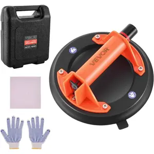 VEVOR Electric Suction Cup, 8 - Inch Vacuum Glass Lifter with Digital Display for Suction Power Battery Level, 440 lbs Max Lifting Capacity Tile Suction Cup Tool for Lifting Tile, Granite (1 - Pack)